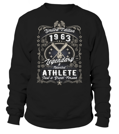 Vintage 1963 Baseball Birthday Gift Sport Hobby Sweatshirt Unisex