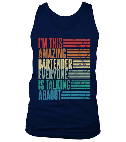 Vintage Bartender Profession Gift Retro Tank Top Unisex