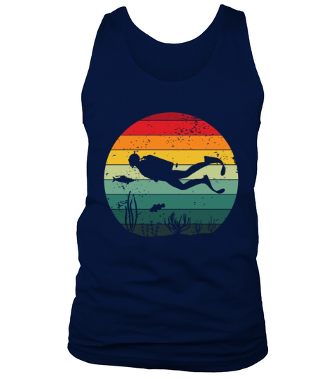 Vintage Diver Diving Dive Underwater Nature Reef Tank Top Unisex