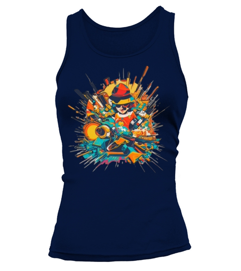 funny Colorful Vintage Retro Style City Boy Tank top Woman