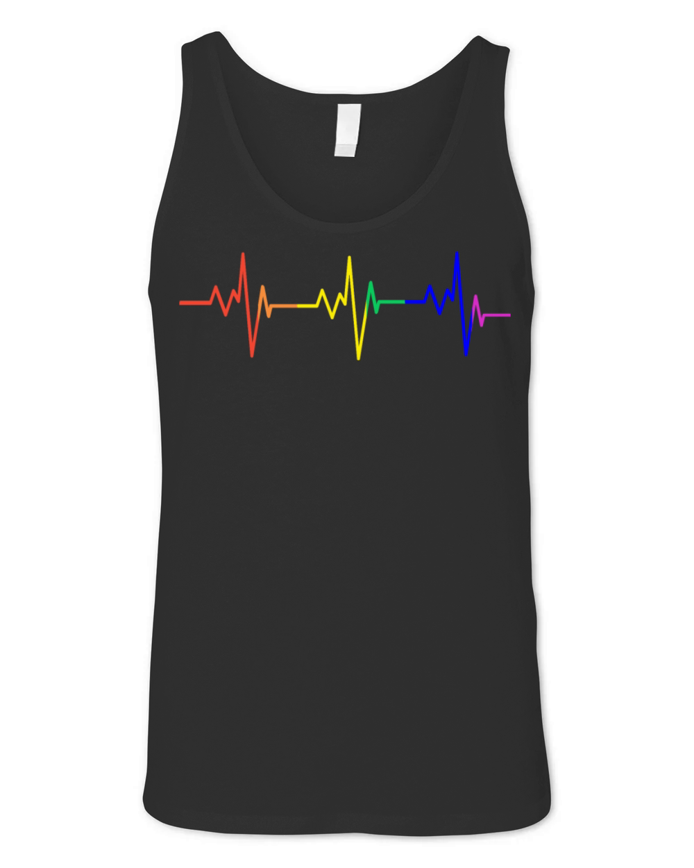 Gay Pride Heartbeat Rainbow Flag LGBT Unisex Jersey Tank