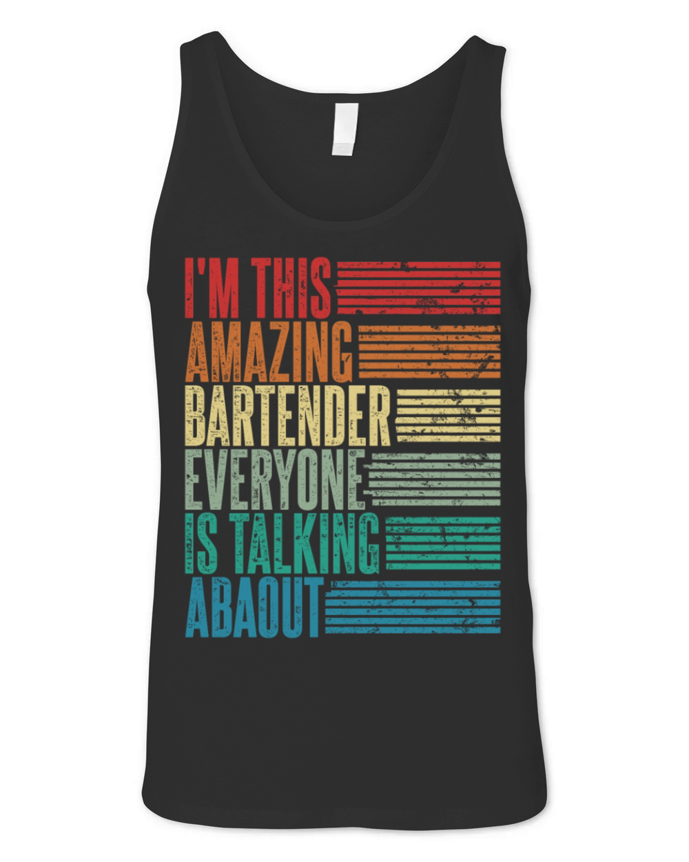 Vintage Bartender Profession Gift Retro Unisex Jersey Tank