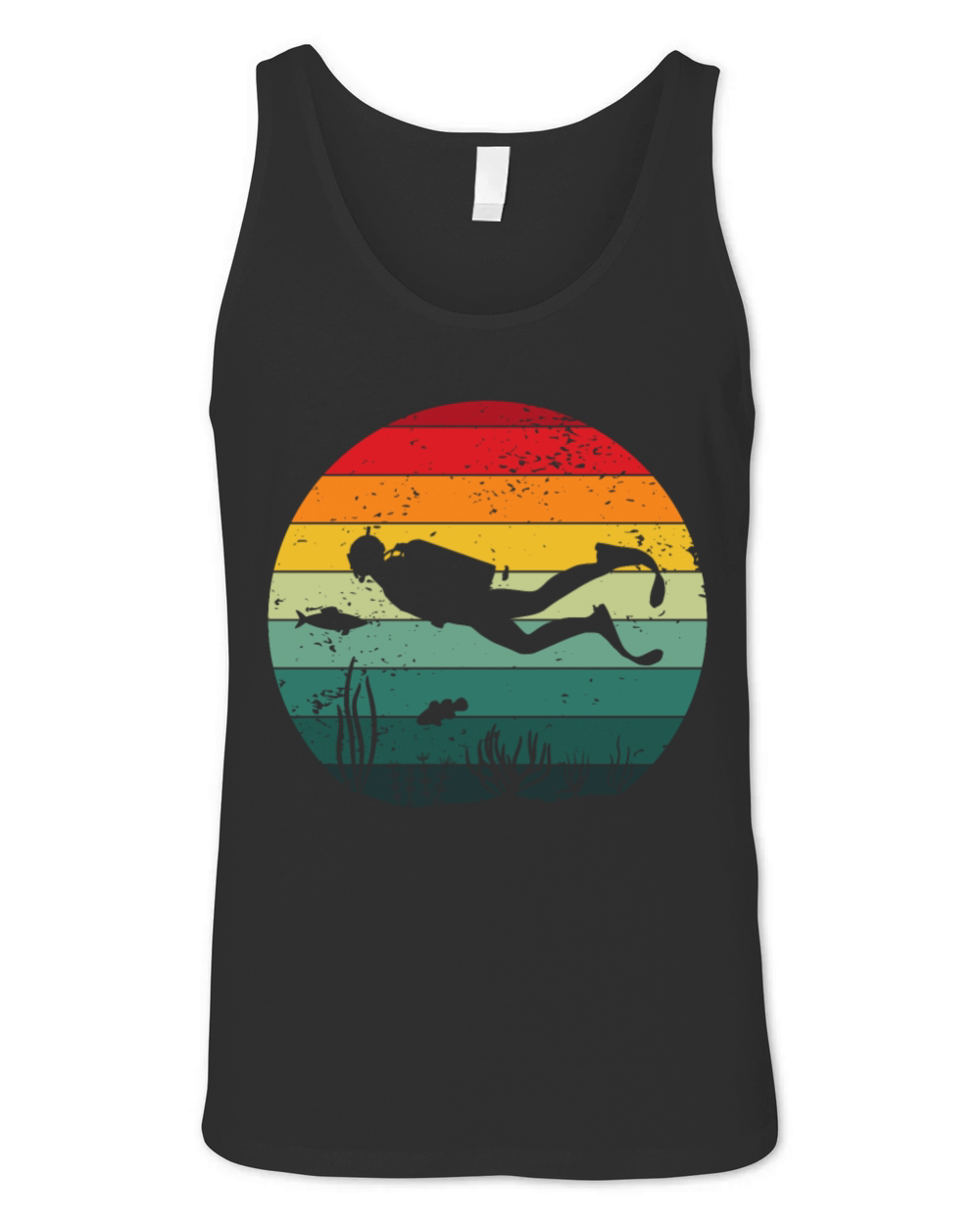 Vintage Diver Diving Dive Underwater Nature Reef Unisex Jersey Tank