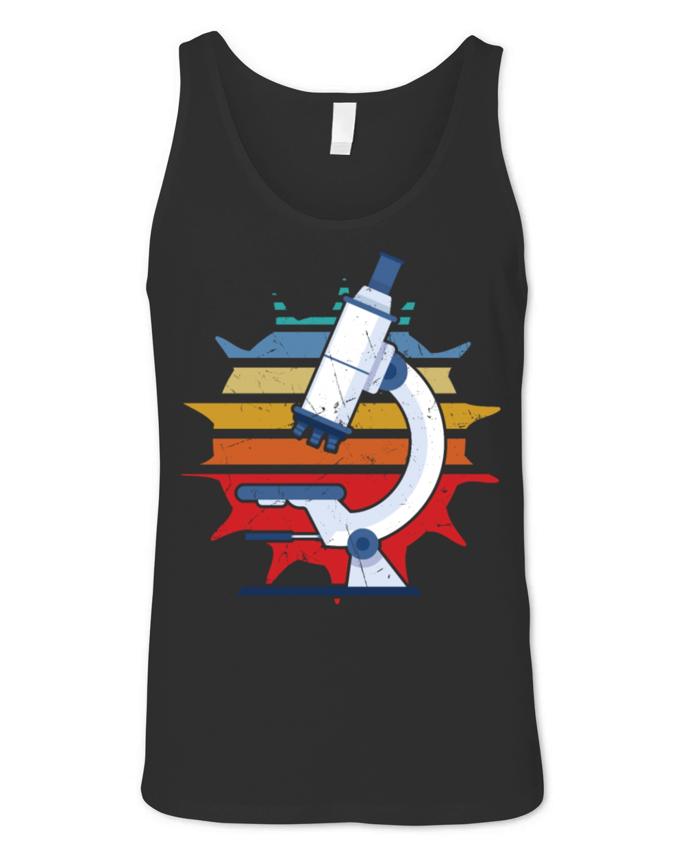 Vintage Microscope Distressed Microbiology Unisex Jersey Tank