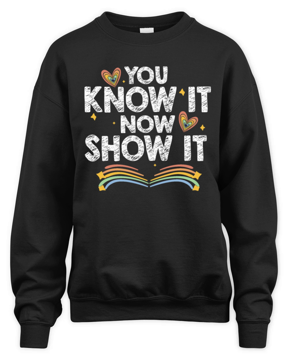 You Know It Now Show It Motivational Testing Day Unisex Premium Crewneck Sweatshirt