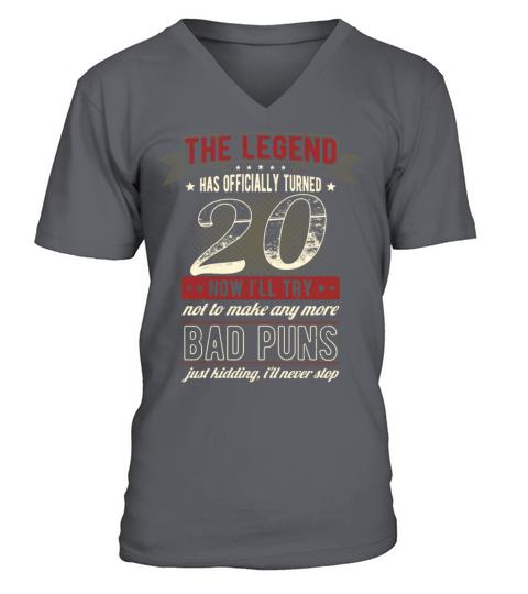 The Legend Officially 20 Years Old 20th Birthday V-Neck T-shirt