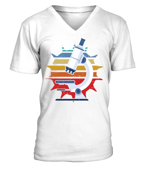 Vintage Microscope Distressed Microbiology V-Neck T-shirt