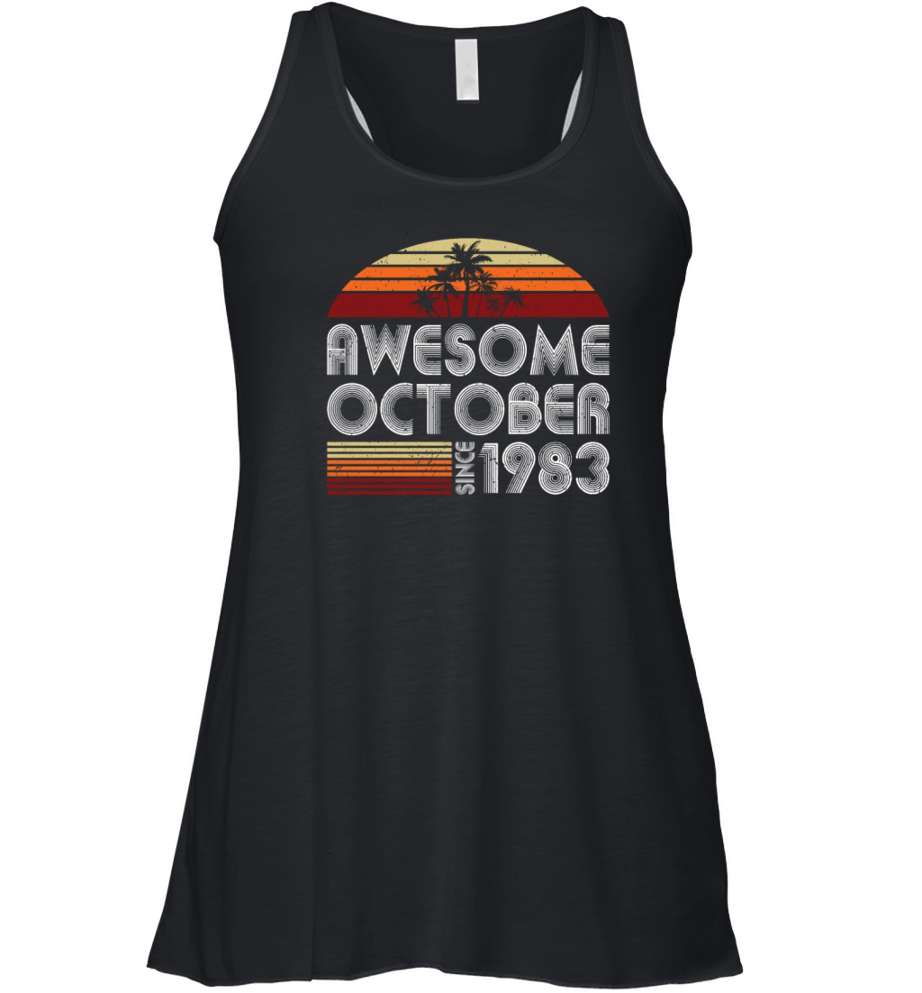 40th birthday october 1983 awesome since 1983 Women's Flowy Tank Top