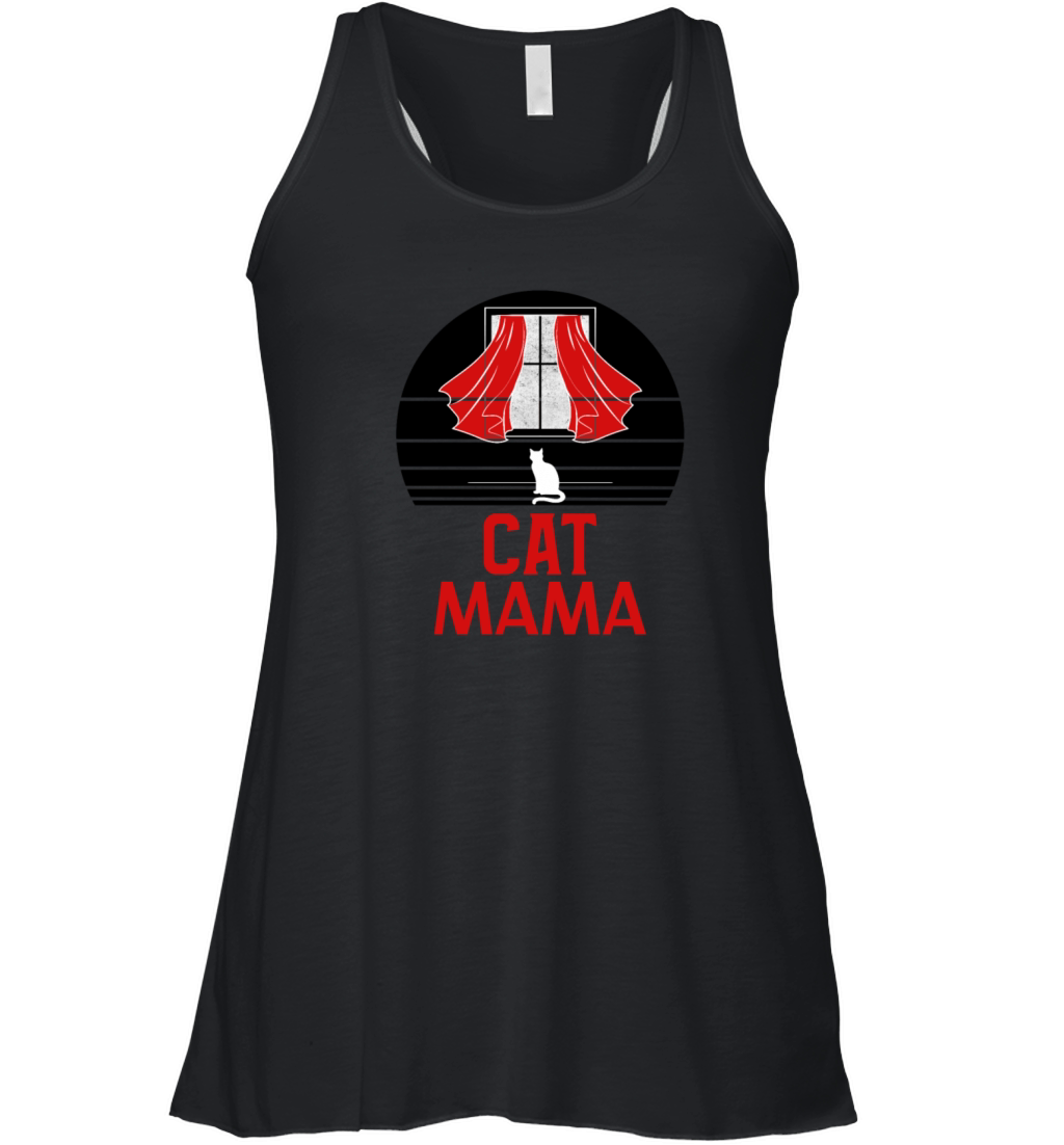 Cat Mama Retro Distressed Vintage Eighties Style Women's Flowy Tank Top