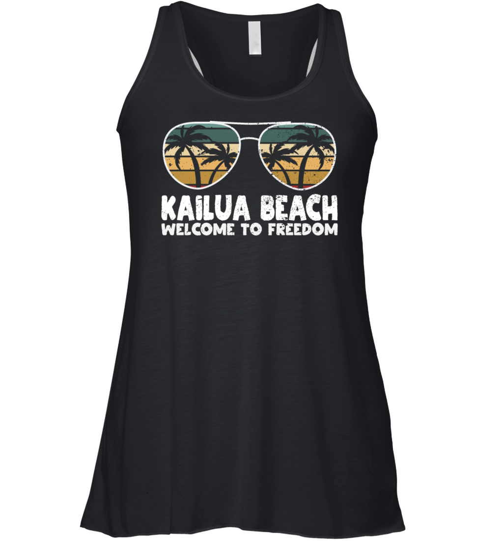 Kailua Beach Welcome to Freedom Vacation Sayings T Women's Flowy Tank Top