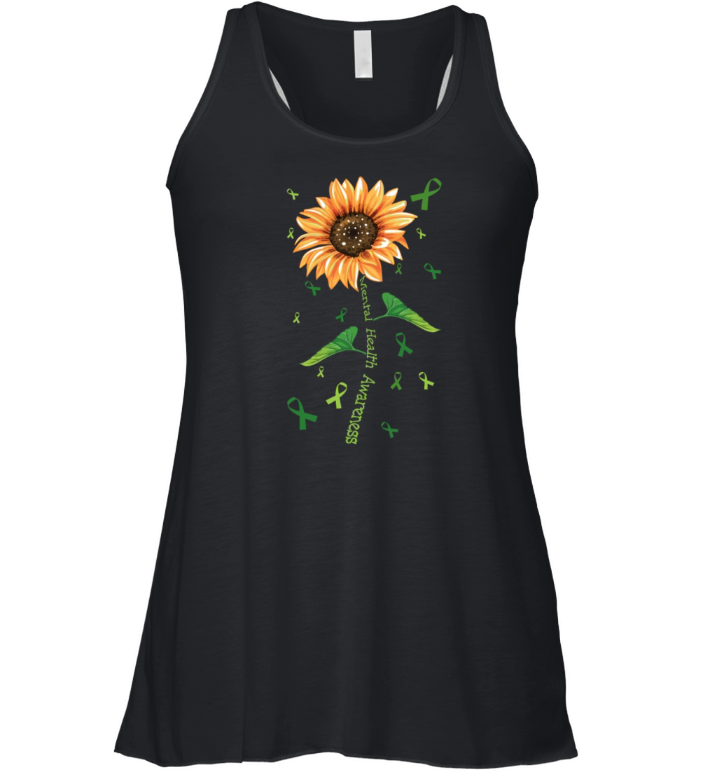 May Green Mental Health Awareness Sunflower Women's Flowy Tank Top