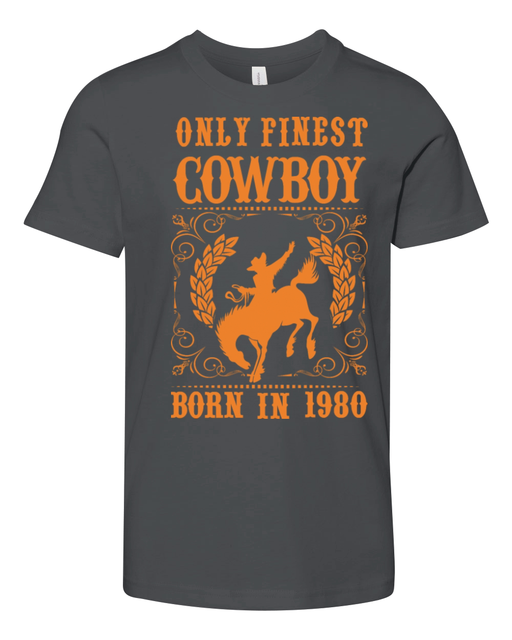 Only Finest Cowboy Born In 1980 Youth Unisex Jersey Tee