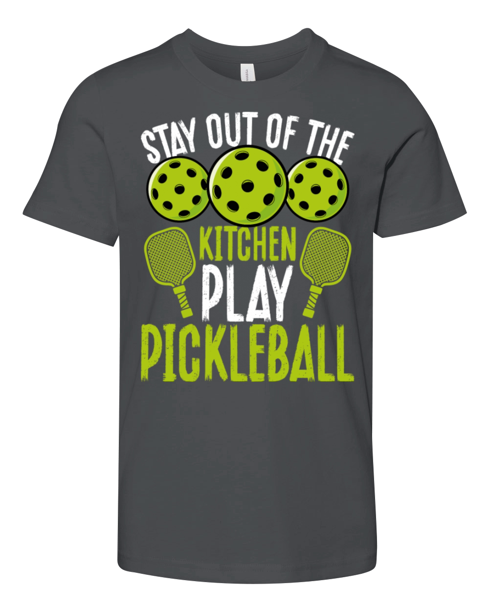 Stay Out Of The Kitchen Play Pickleball Youth Unisex Jersey Tee