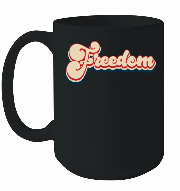 Freedom Patriotic 4th of July Vintage Ceramic Mug