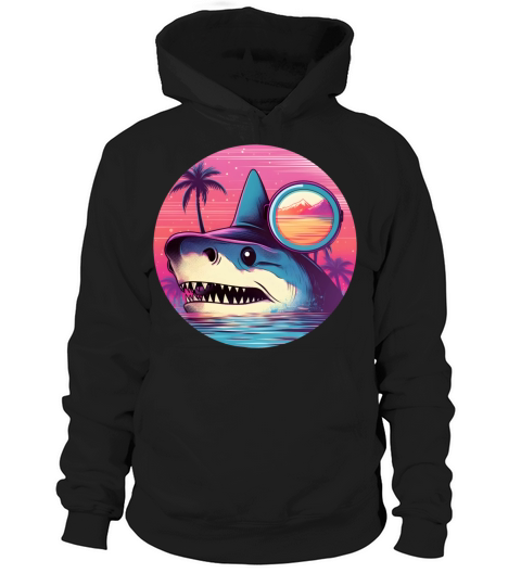Retro Vintage Shark Lovers Style Hoodie Unisex