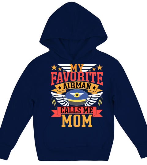 My Favorite Airman Calls Me Mom Kids Hoodie