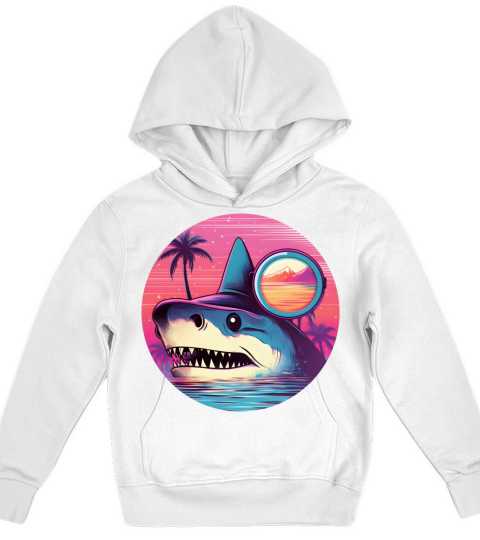 Retro Vintage Shark Lovers Style Kids Hoodie