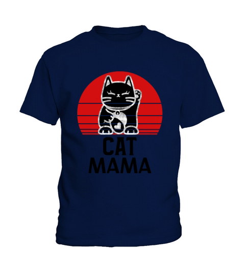 Distressed Cat Mama Vintage Eighties Style Tee Kids T-Shirt