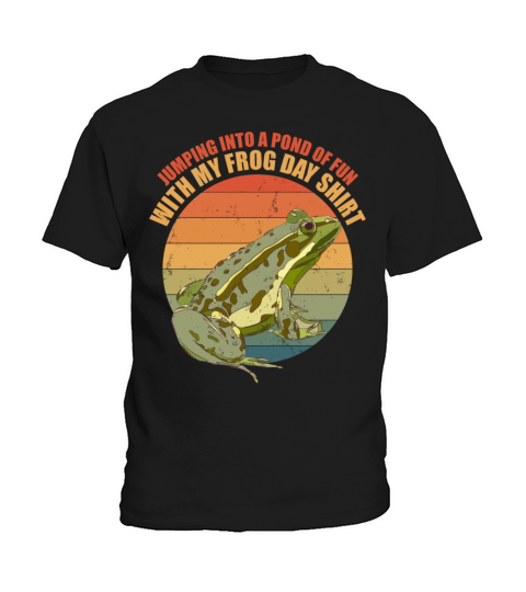 Retro Toad Pond Of Fun Vintage Frog Day Kids T-Shirt