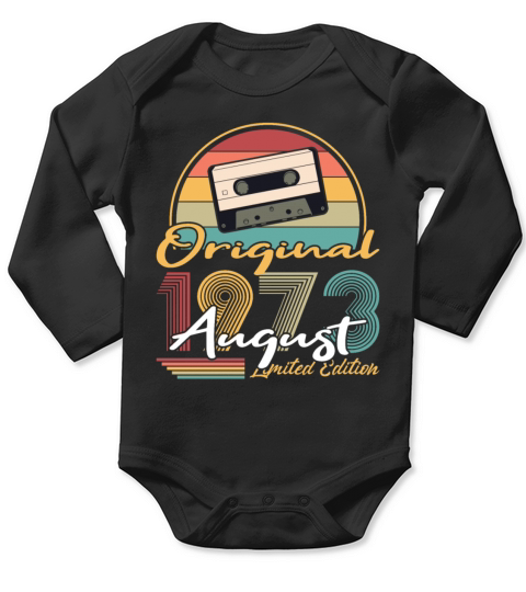 50th birthday august 1973 original 1973 Long Sleeve Baby One-Piece