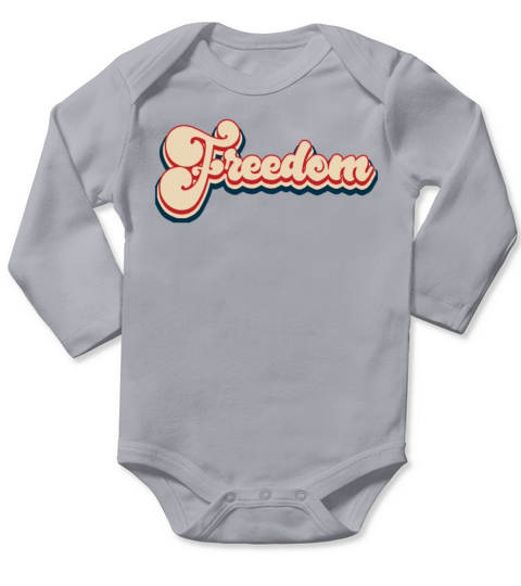 Freedom Patriotic 4th of July Vintage Long Sleeve Baby One-Piece