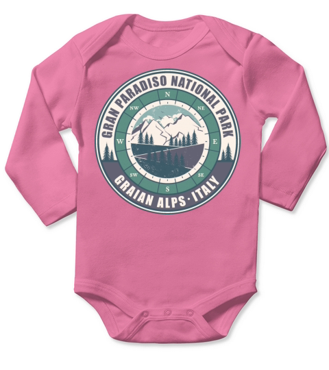 Gran Paradiso National Park Italy Vintage Hiking Long Sleeve Baby One-Piece