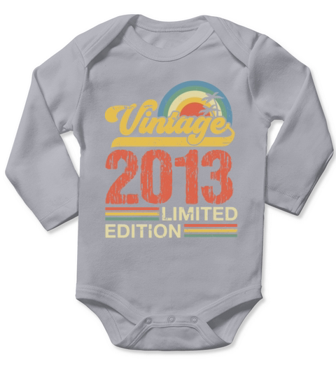 Retro Vintage 2013 Limited Edition Long Sleeve Baby One-Piece