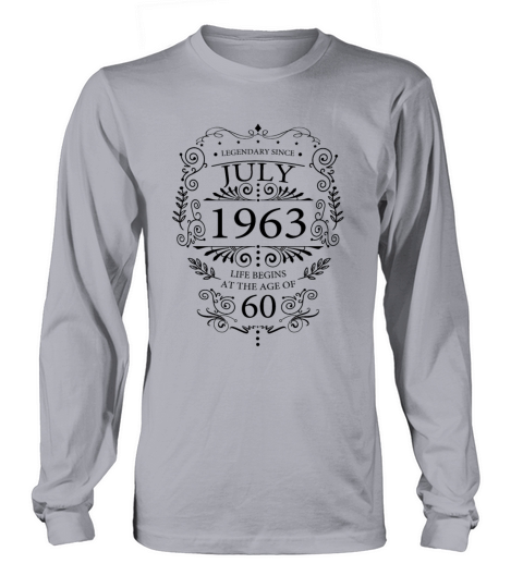 birthday Quotes 60th birthday july 1963 vintage Long sleeved Unisex