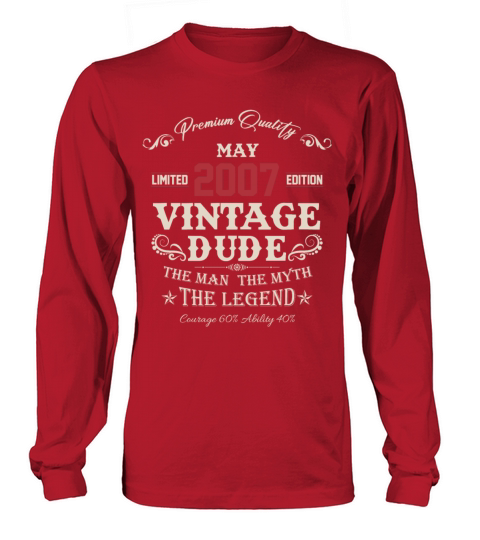 May 2007 Vintage Birthday Present Long sleeved Unisex