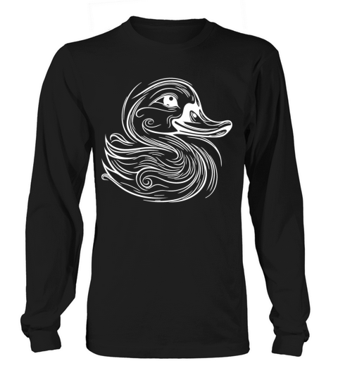 Vintage Tattoo Lines Duck With Big Beak Long sleeved Unisex
