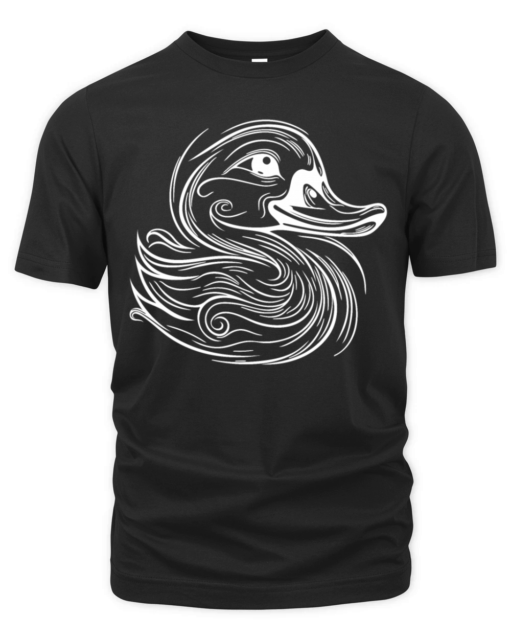 Vintage Tattoo Lines Duck With Big Beak Organic Unisex T-shirt