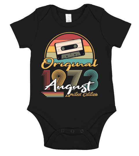 50th birthday august 1973 original 1973 Short Sleeve Baby One-Piece