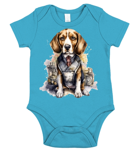 Beagle Short Sleeve Baby One-Piece