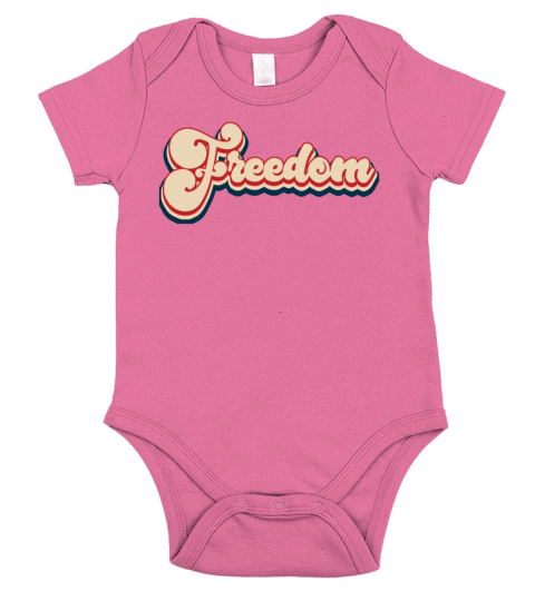 Freedom Patriotic 4th of July Vintage Short Sleeve Baby One-Piece