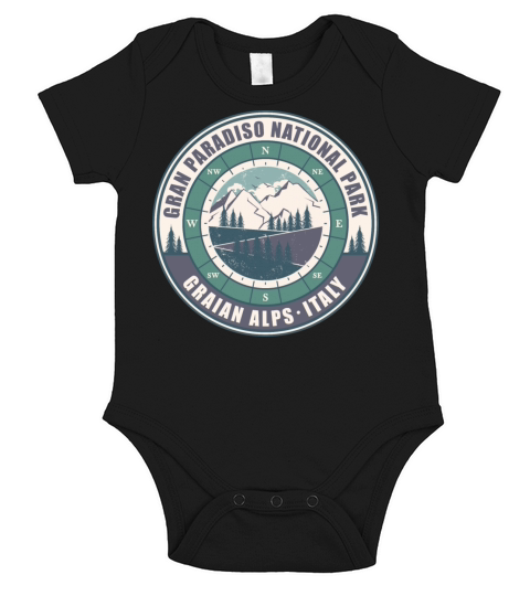 Gran Paradiso National Park Italy Vintage Hiking Short Sleeve Baby One-Piece