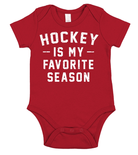 Hockey Is My Favorite Season Vintage Distressed Short Sleeve Baby One-Piece