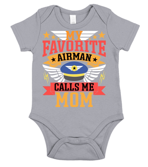 My Favorite Airman Calls Me Mom Short Sleeve Baby One-Piece