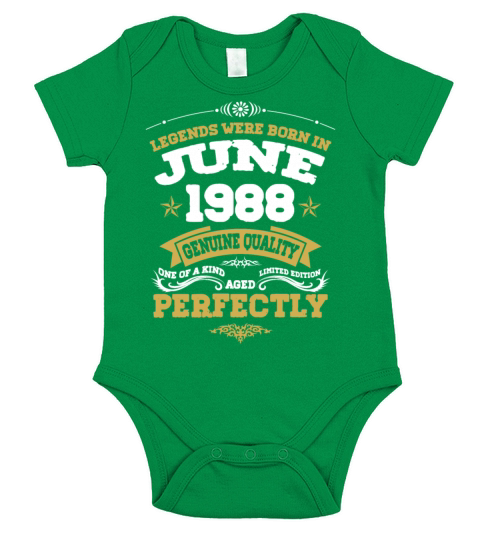 Vintage Aged To Perfection June 1988 Short Sleeve Baby One-Piece