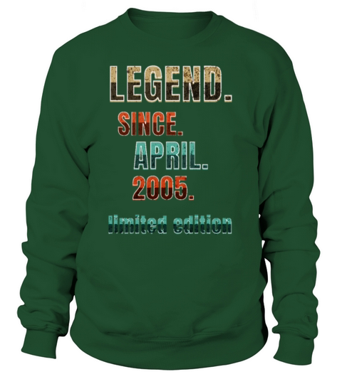 18 Year Old Legend Since April 2005 18th Birthday Sweatshirt Unisex