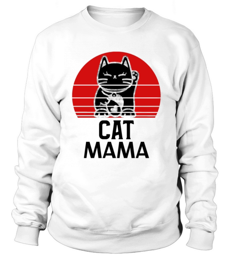 Distressed Cat Mama Vintage Eighties Style Tee Sweatshirt Unisex