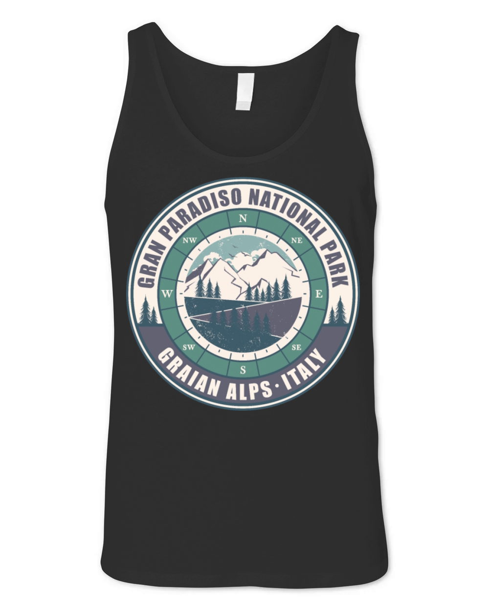 Gran Paradiso National Park Italy Vintage Hiking Unisex Jersey Tank