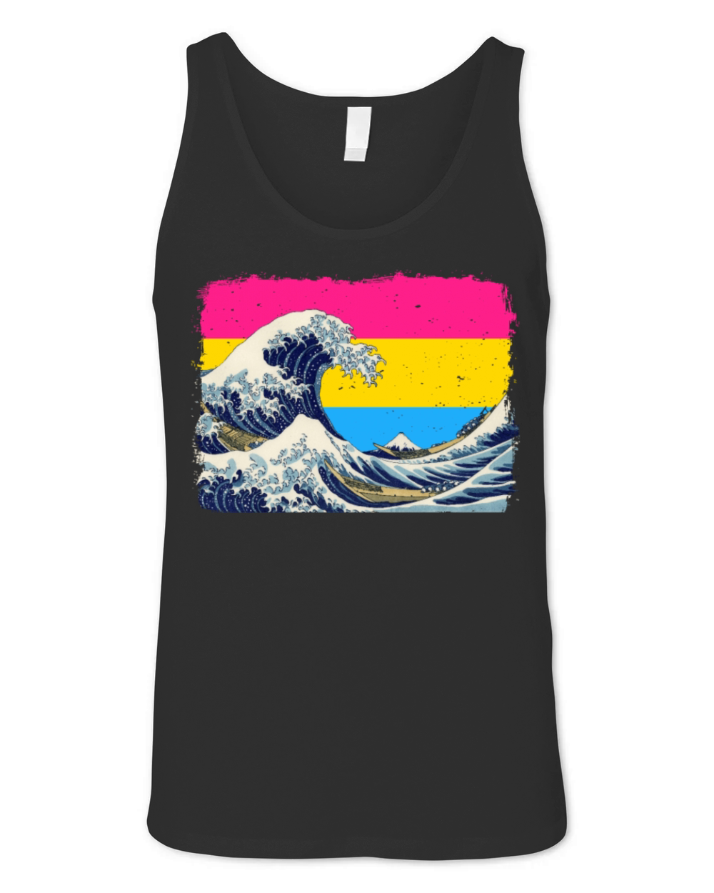 Pansexual Pride Pan Flag Great Wave off Kanagawa Unisex Jersey Tank