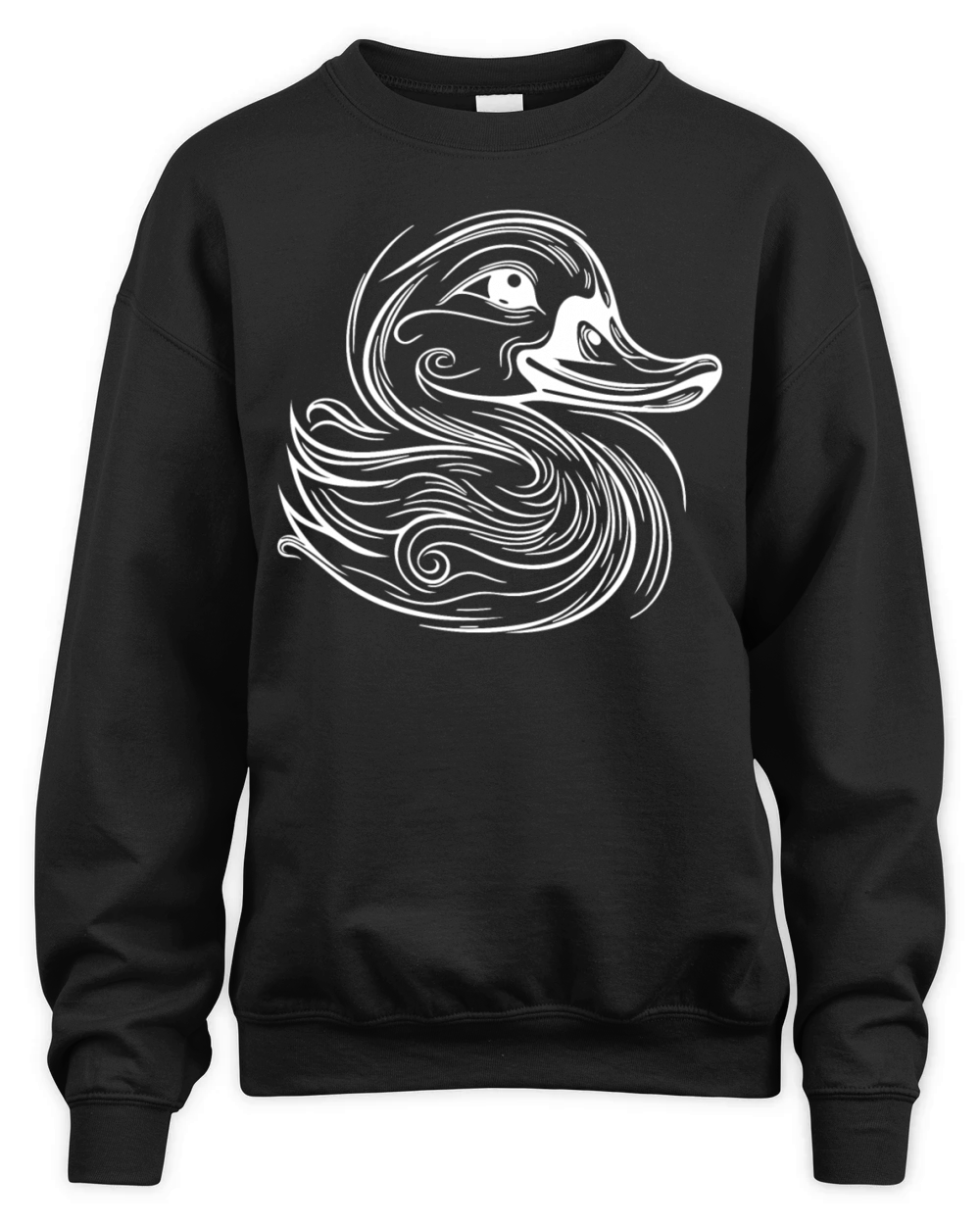 Vintage Tattoo Lines Duck With Big Beak Unisex Premium Crewneck Sweatshirt