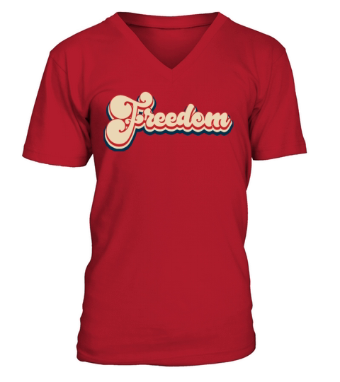Freedom Patriotic 4th of July Vintage V-Neck T-shirt