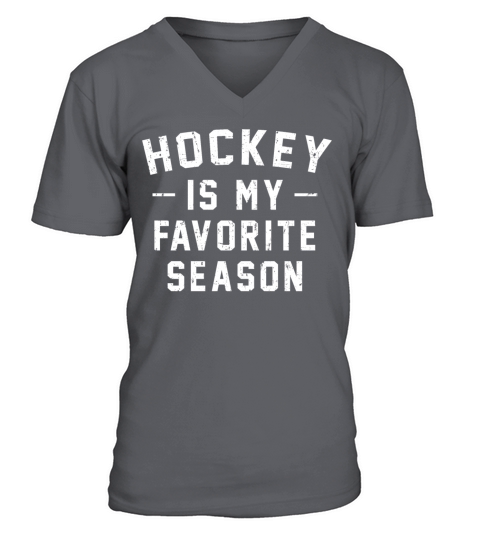 Hockey Is My Favorite Season Vintage Distressed V-Neck T-shirt