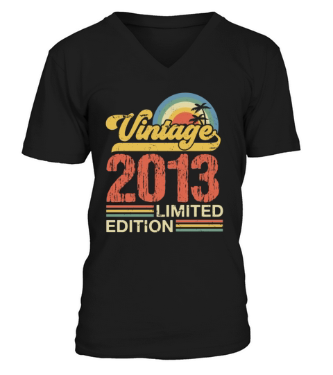 Retro Vintage 2013 Limited Edition V-Neck T-shirt