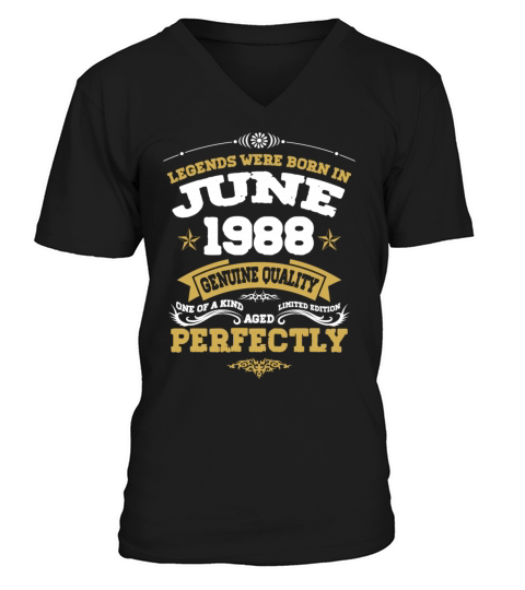 Vintage Aged To Perfection June 1988 V-Neck T-shirt