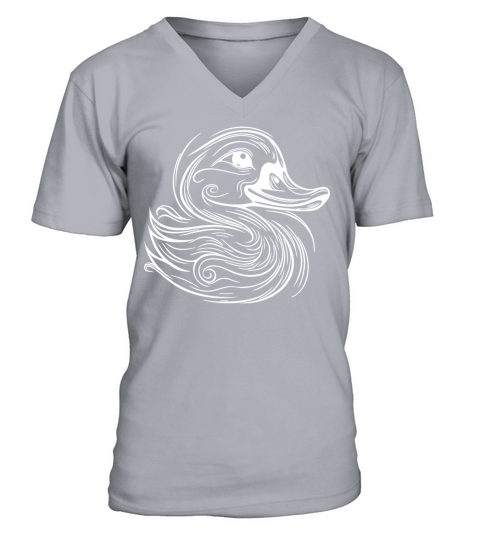 Vintage Tattoo Lines Duck With Big Beak V-Neck T-shirt