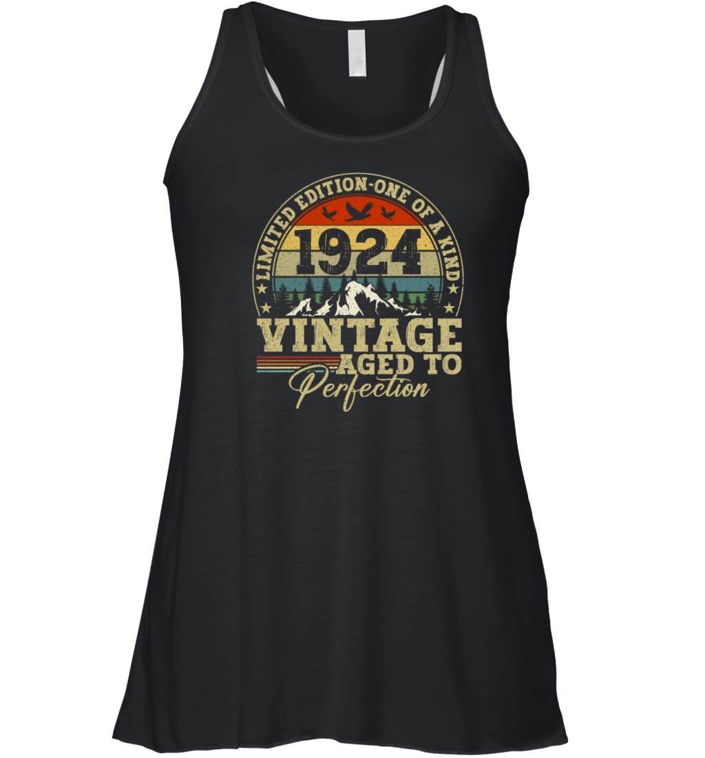 1924 Birthday vintage vintage sloth gift Women's Flowy Tank Top