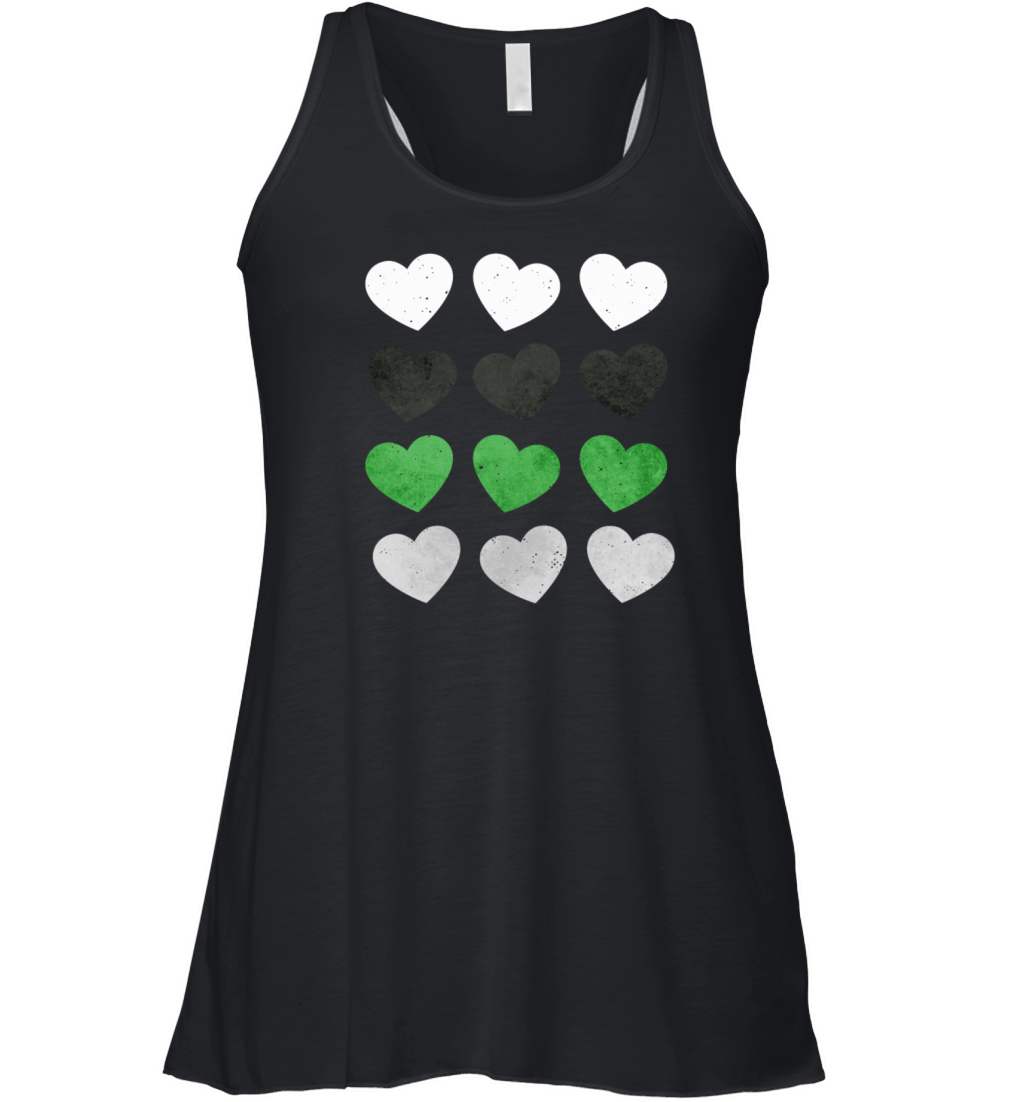 Demiromantic Pride Flag Hearts Subtle LGBTQ Women's Flowy Tank Top